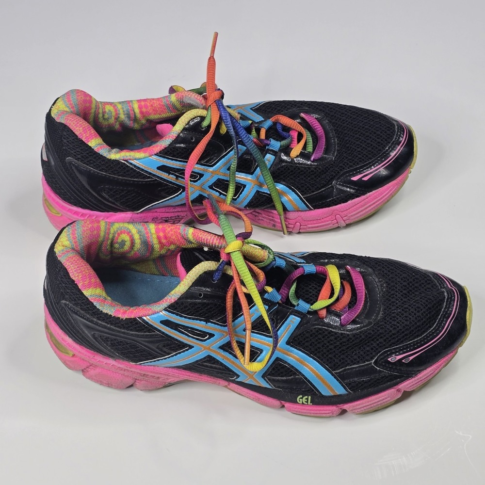 ASICS GEL Shoes Womens Size 9.5 Black Multicolor Running Sneakers T27BQ
